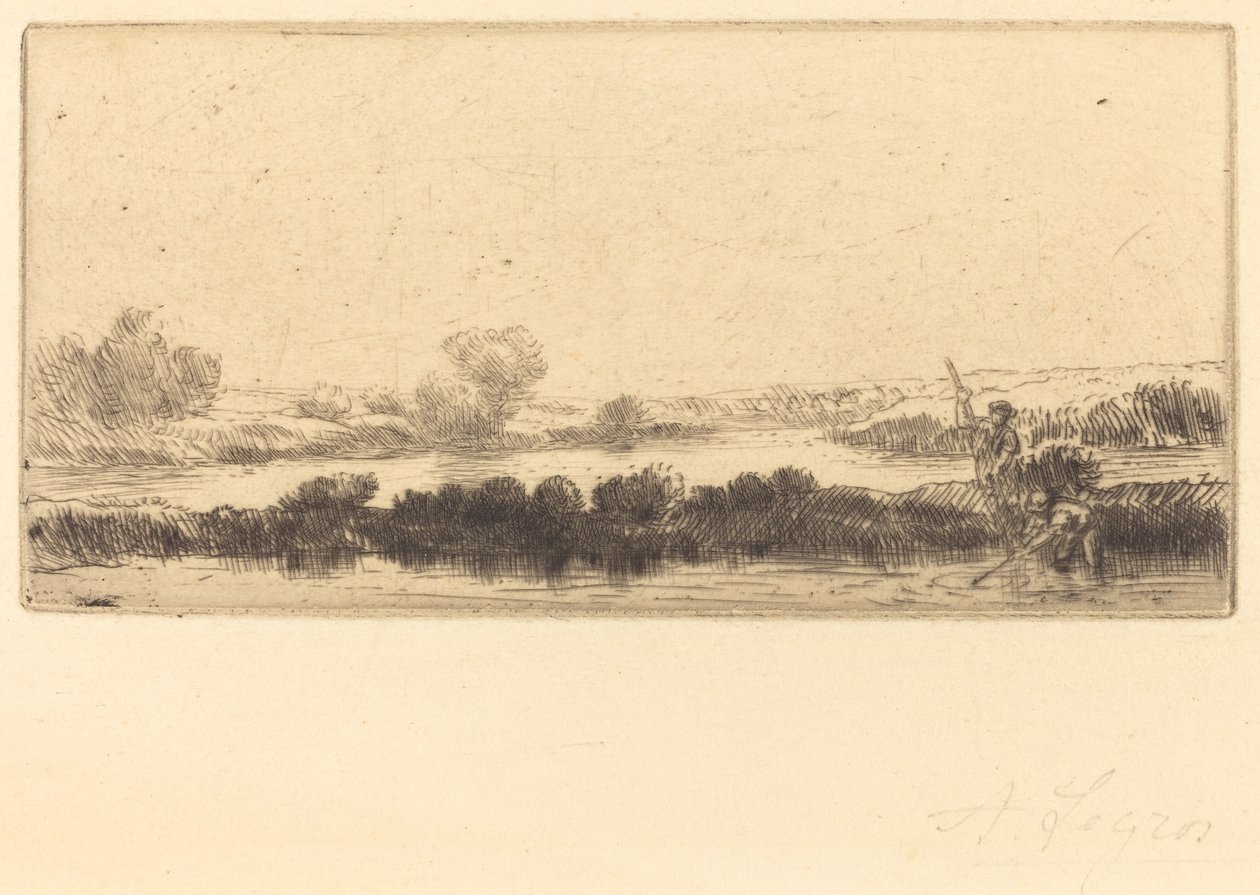 Krajina s rašeliništěm, v bažině od Alphonse Legros