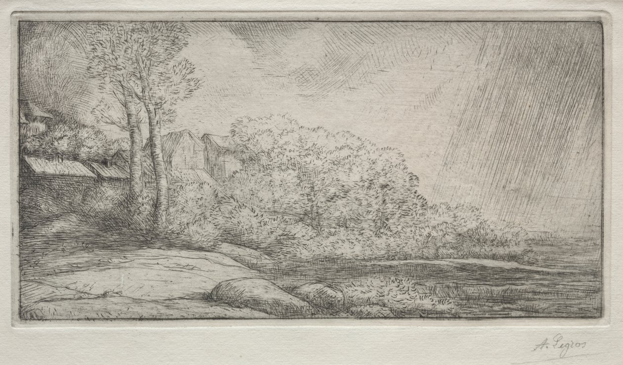 Krajina se dvěma stromy od Alphonse Legros