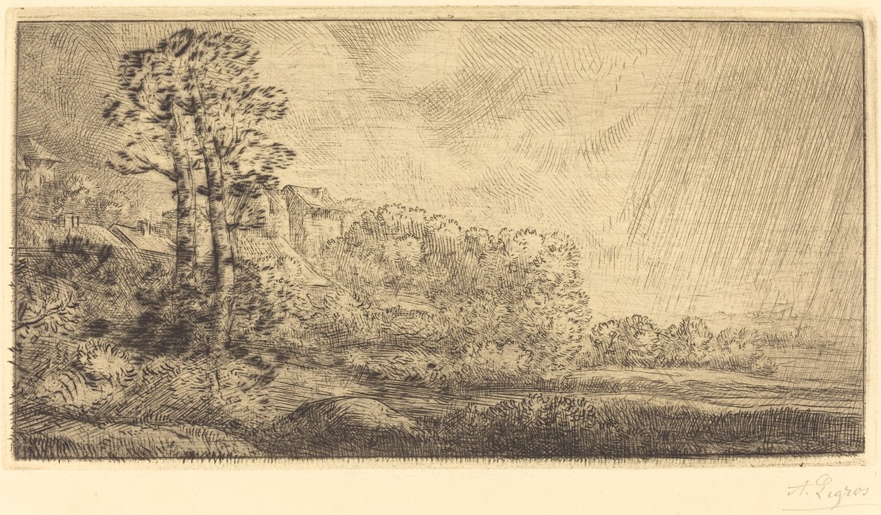 Krajina se dvěma stromy Krajina se dvěma stromy. od Alphonse Legros