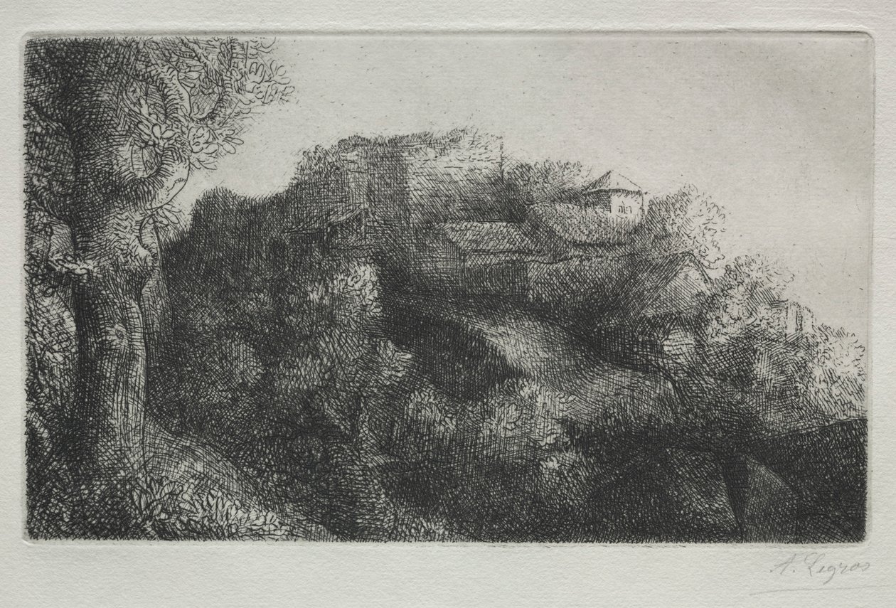 Krajina s budovami. od Alphonse Legros