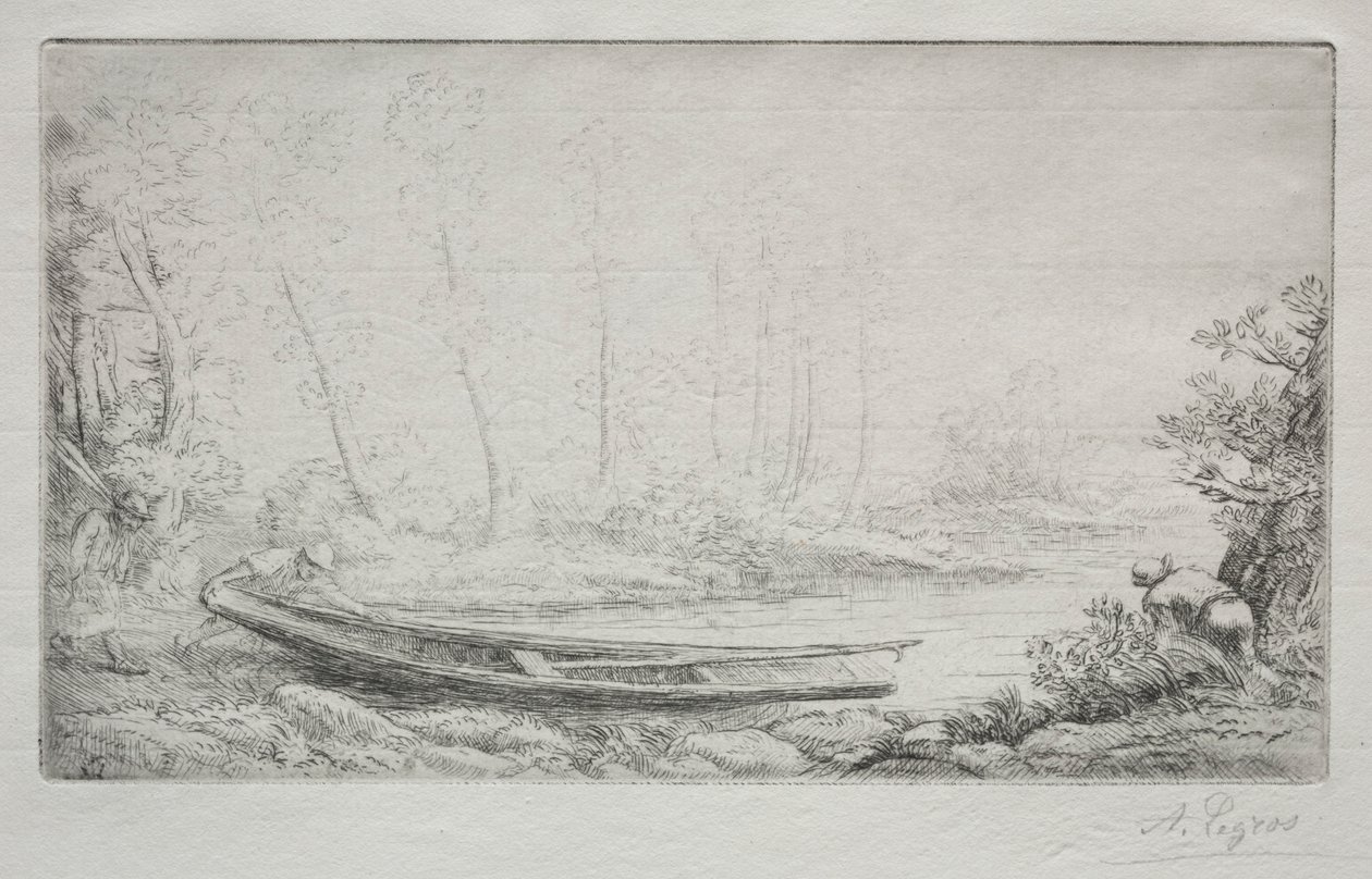 Odjezd na rybaření, v mlhách. od Alphonse Legros