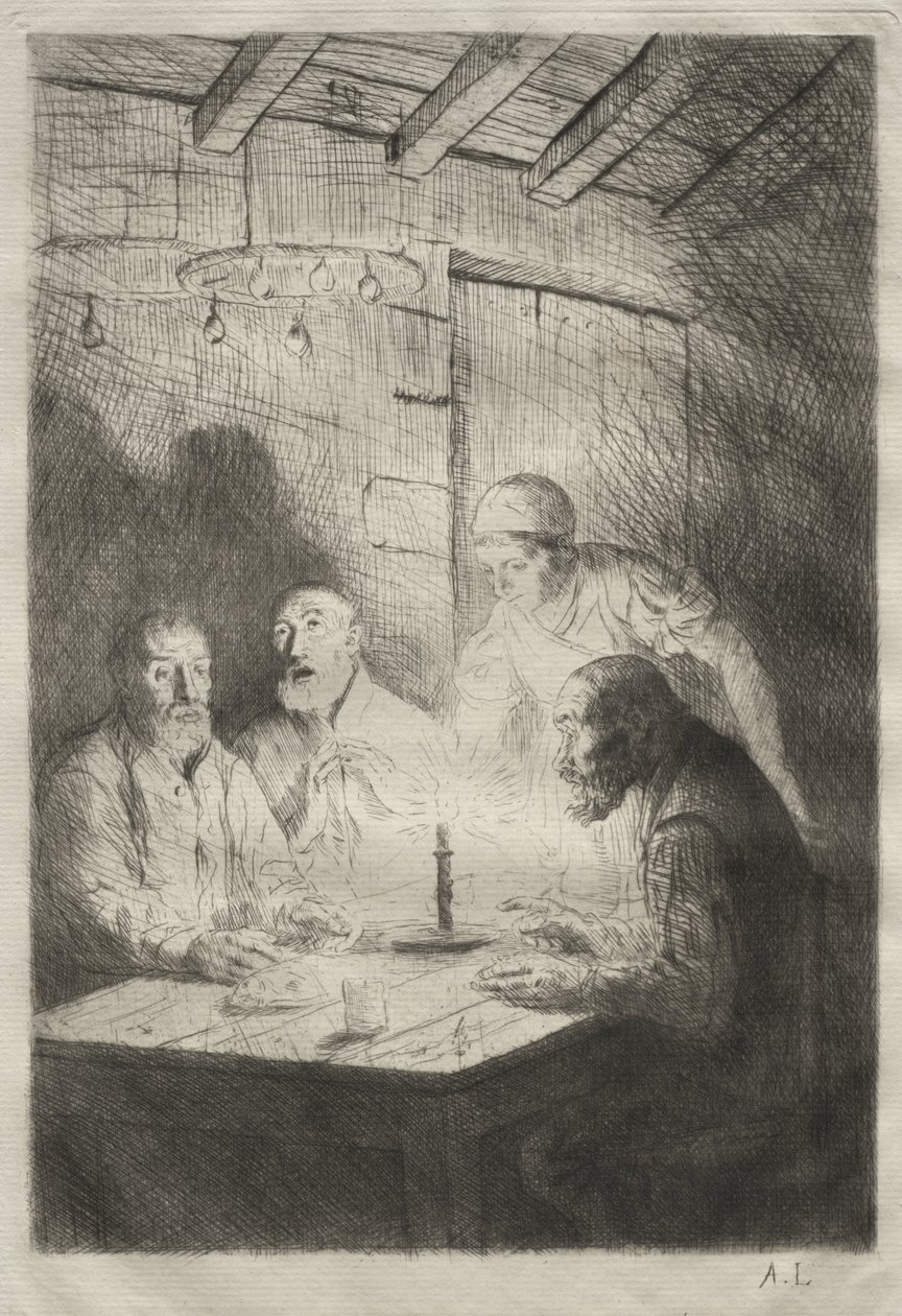 Večeře v chudobě od Alphonse Legros