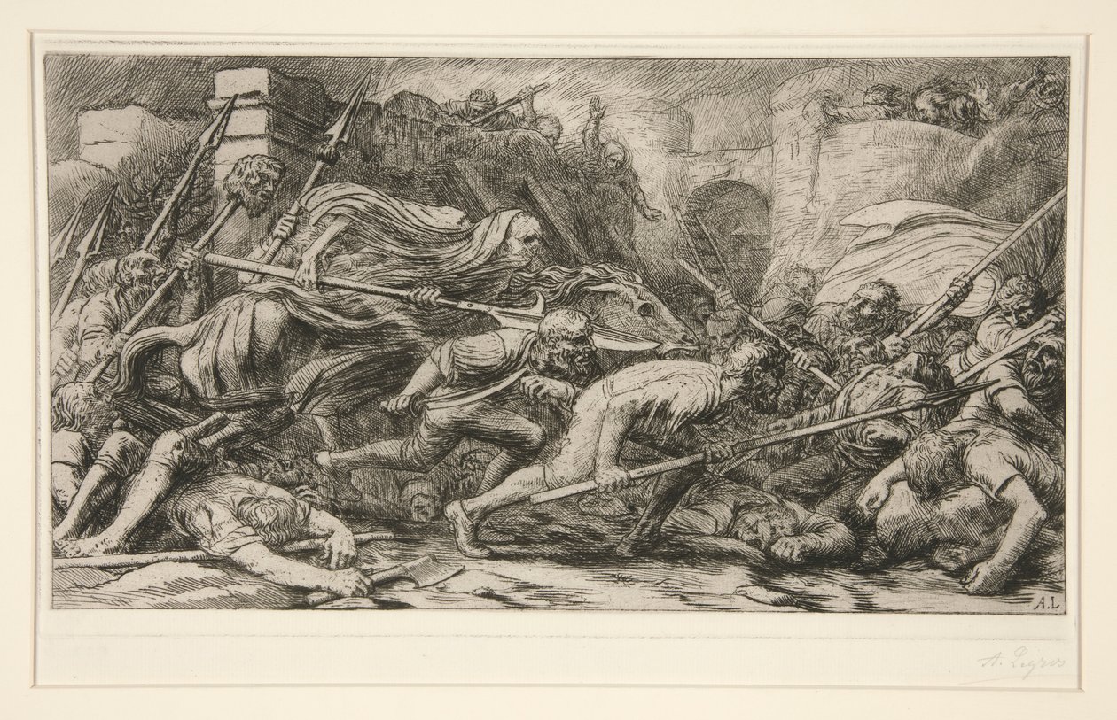 Le Triomphe de la Mort: Apres le Combat (Triumf smrti: Po bitvě) od Alphonse Legros