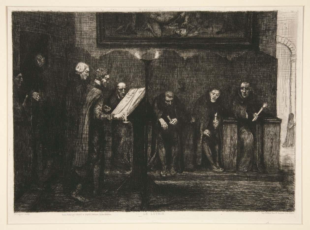 Les Chantres Espagnols - Le Lutrin (Španělští kantoři nebo řečnický pult) od Alphonse Legros