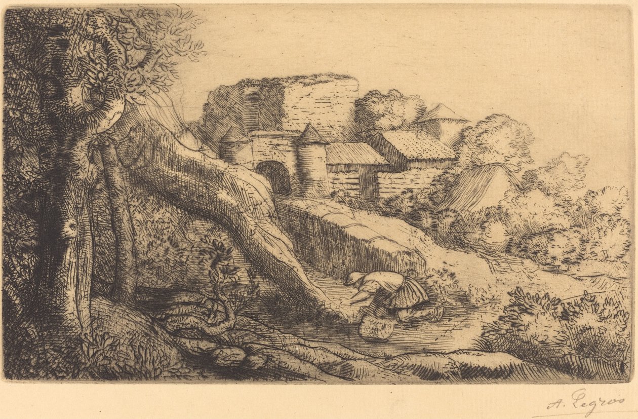 Malý hořák trávy od Alphonse Legros