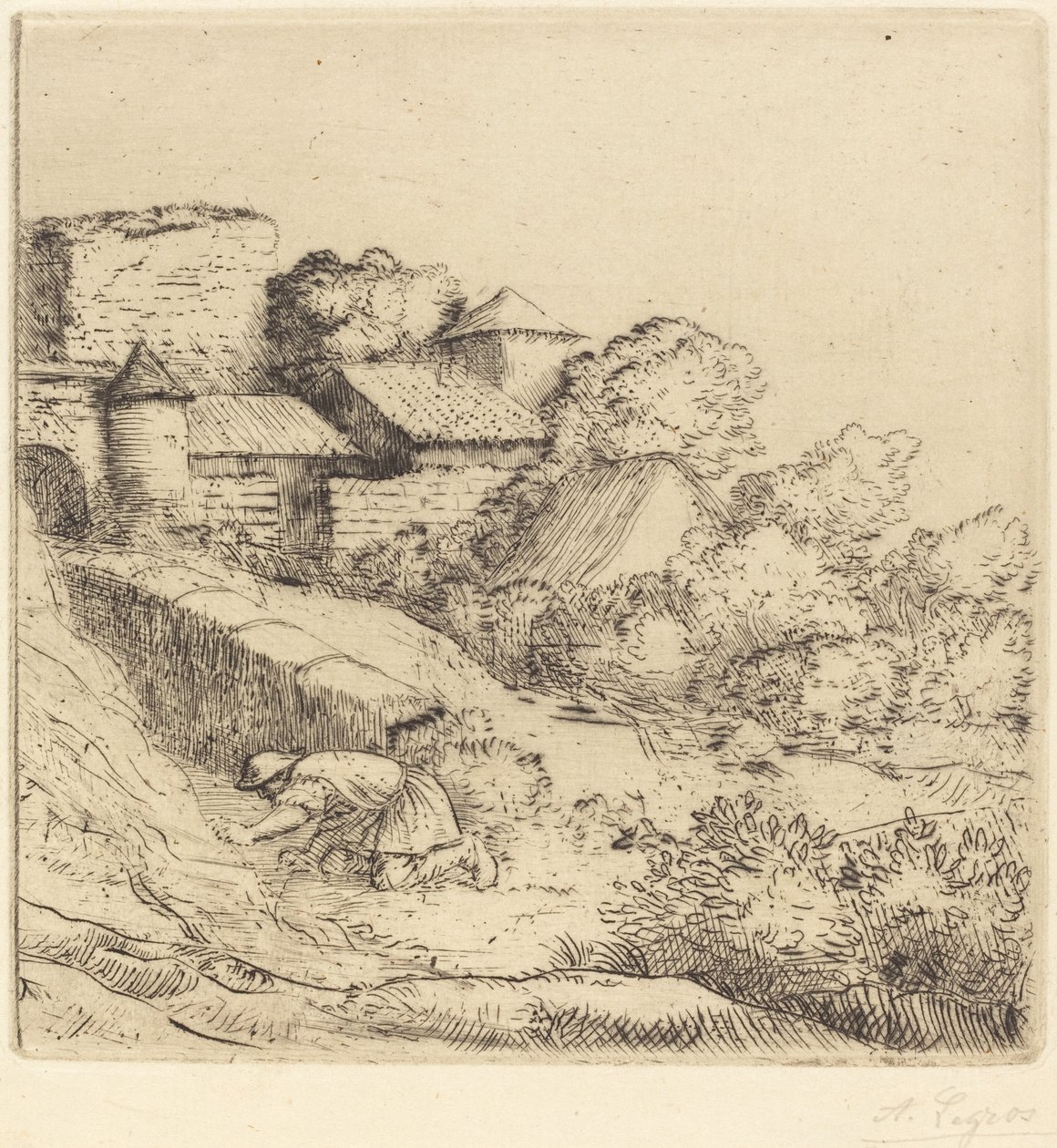 Malý hořák trávy od Alphonse Legros