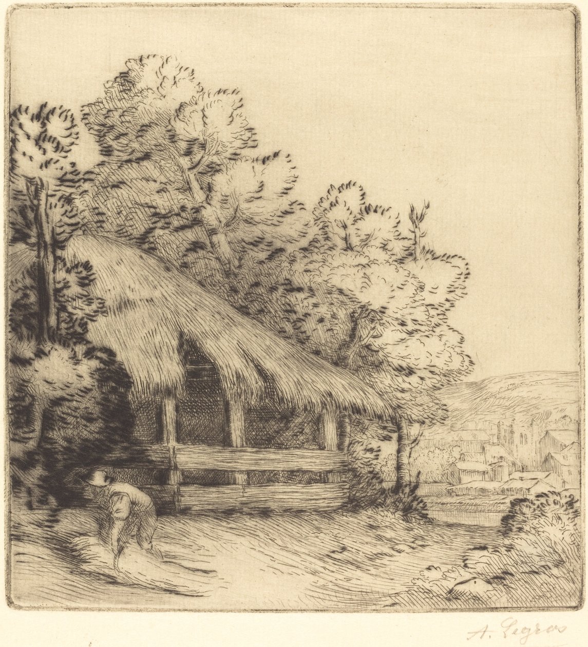Malý přístřešek (Le petit hangar) od Alphonse Legros