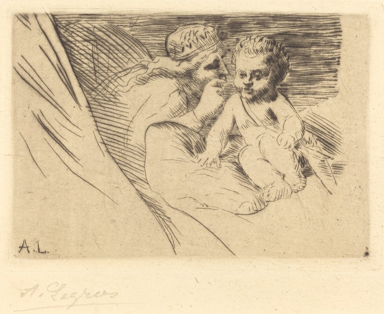 Mab a Cupid (Mab et Cupidon) od Alphonse Legros