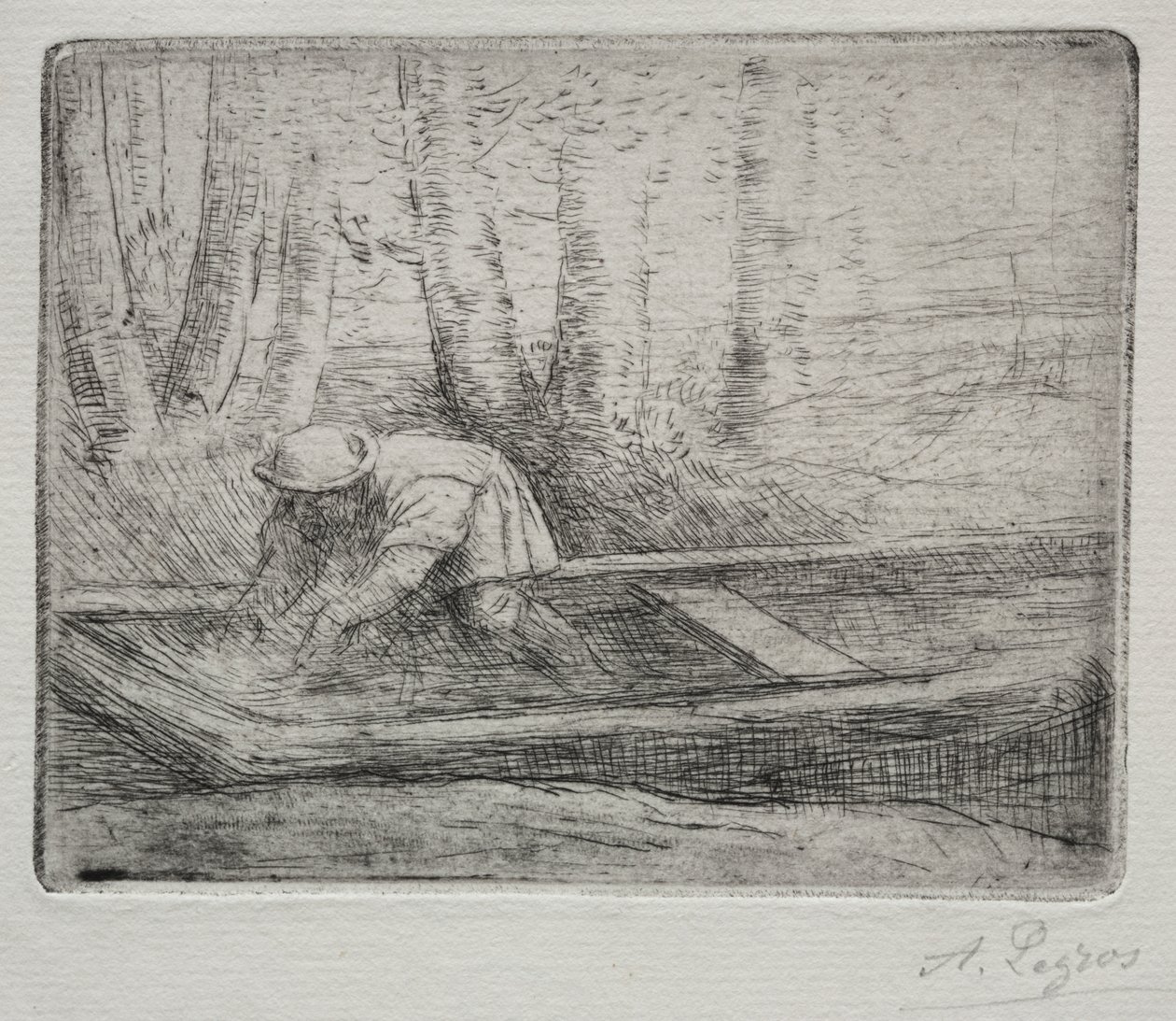 Muž v pramici od Alphonse Legros