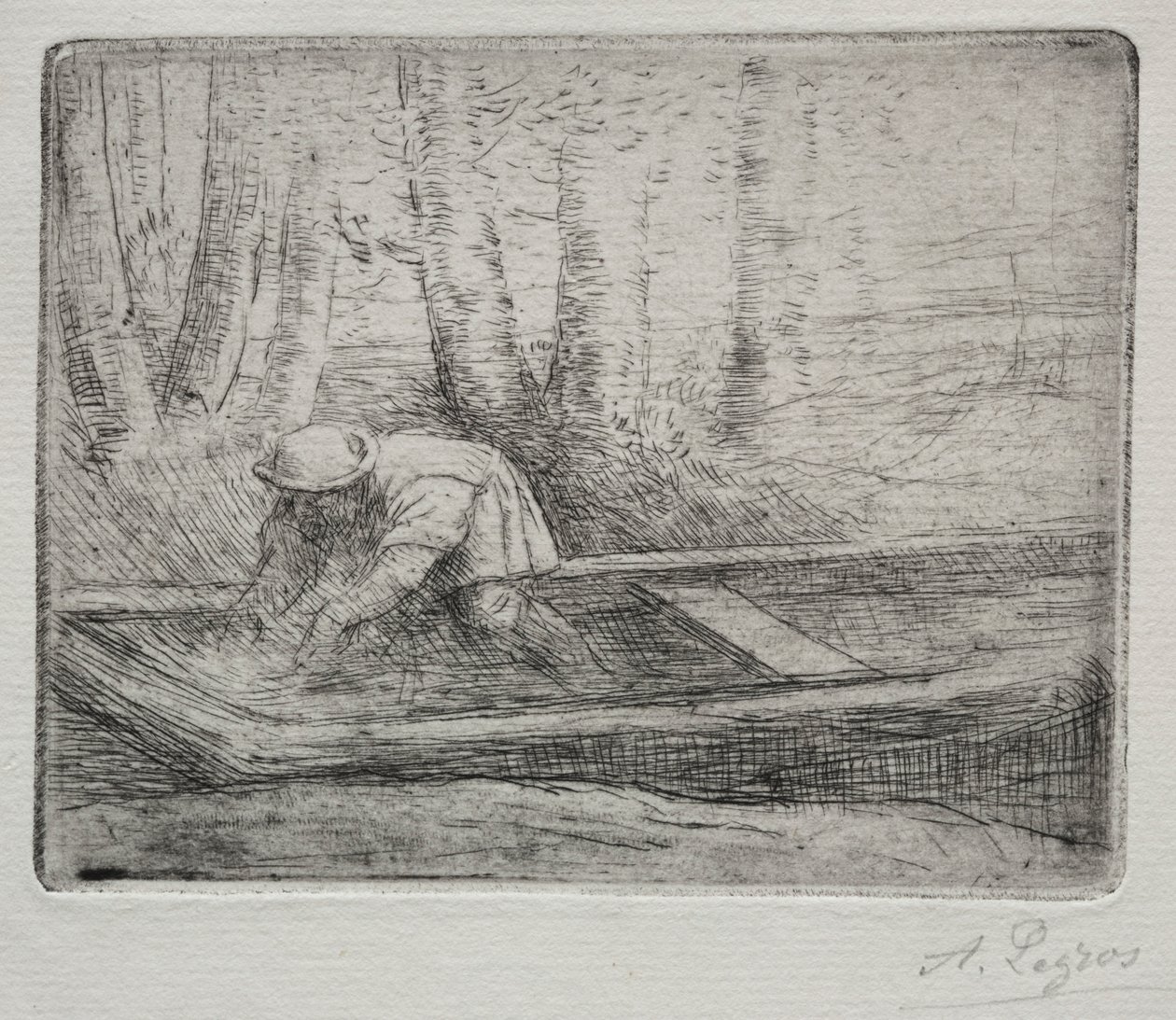 Muž v pramici. od Alphonse Legros