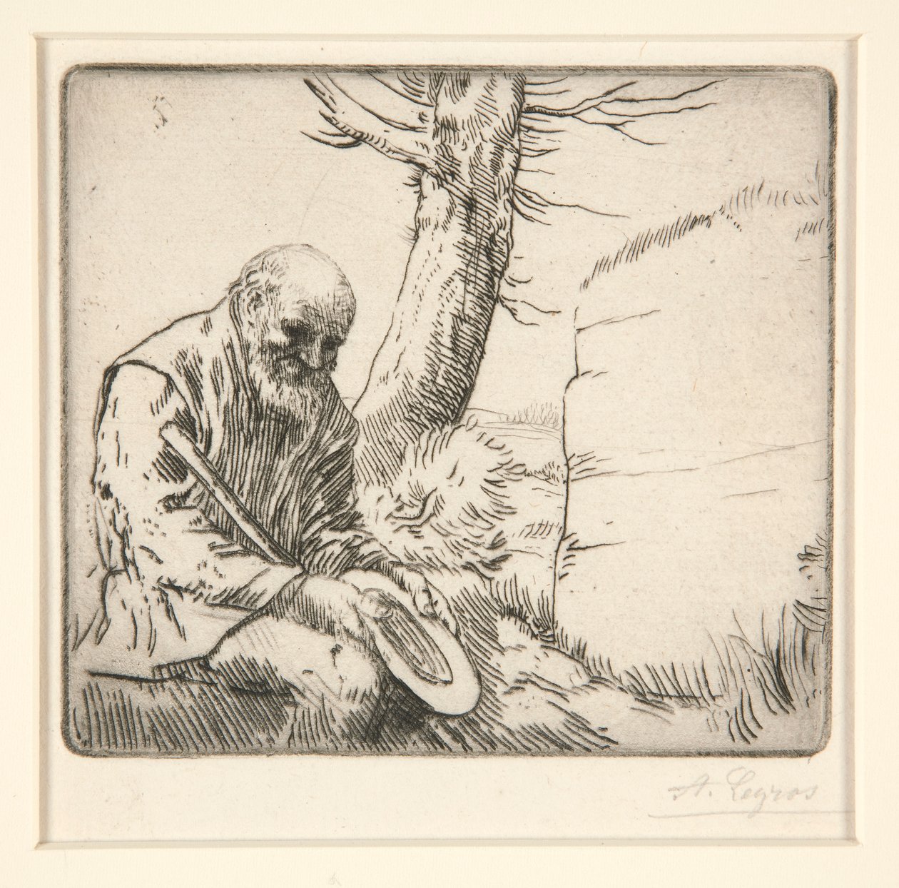 Mendiant, syn Chapeau a la Main (Žebrák s kloboukem v rukou) od Alphonse Legros