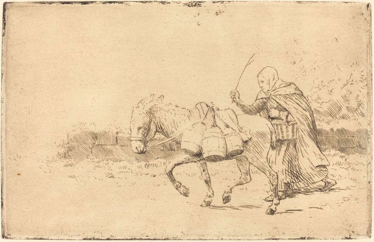 Dojička z Boulogne, 1. talíř (Laitiere a Boulogne) od Alphonse Legros