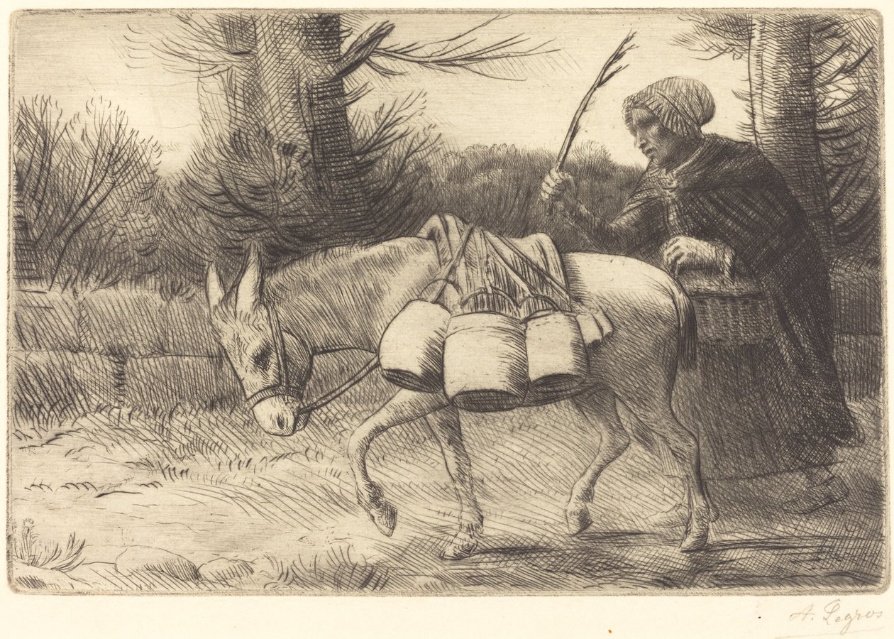 Milkmaid of Boulogne, 3. deska Laitiere a Boulogne. od Alphonse Legros