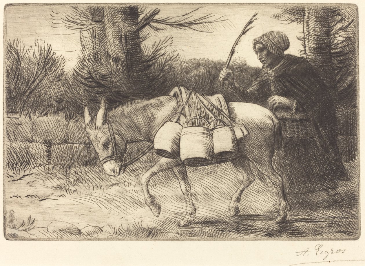 Milkmaid of Boulogne, 3. deska Laitiere a Boulogne. od Alphonse Legros