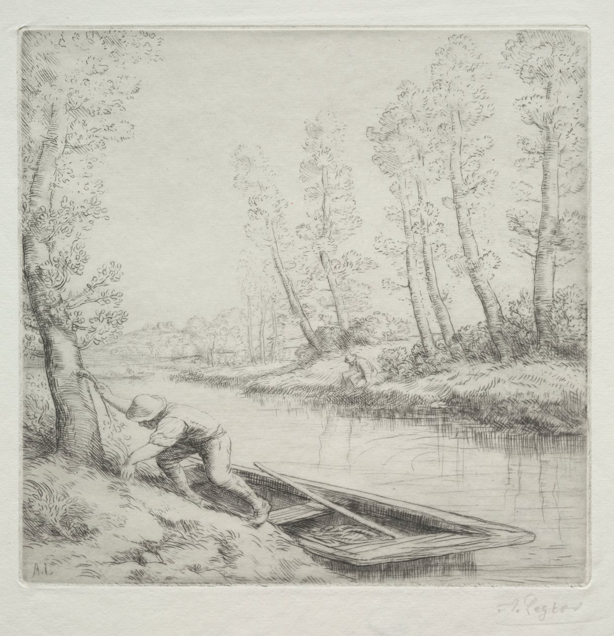 Ráno na řece od Alphonse Legros