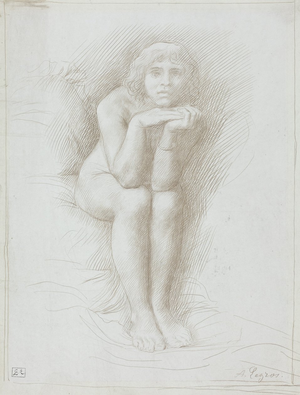 Sedící akt od Alphonse Legros