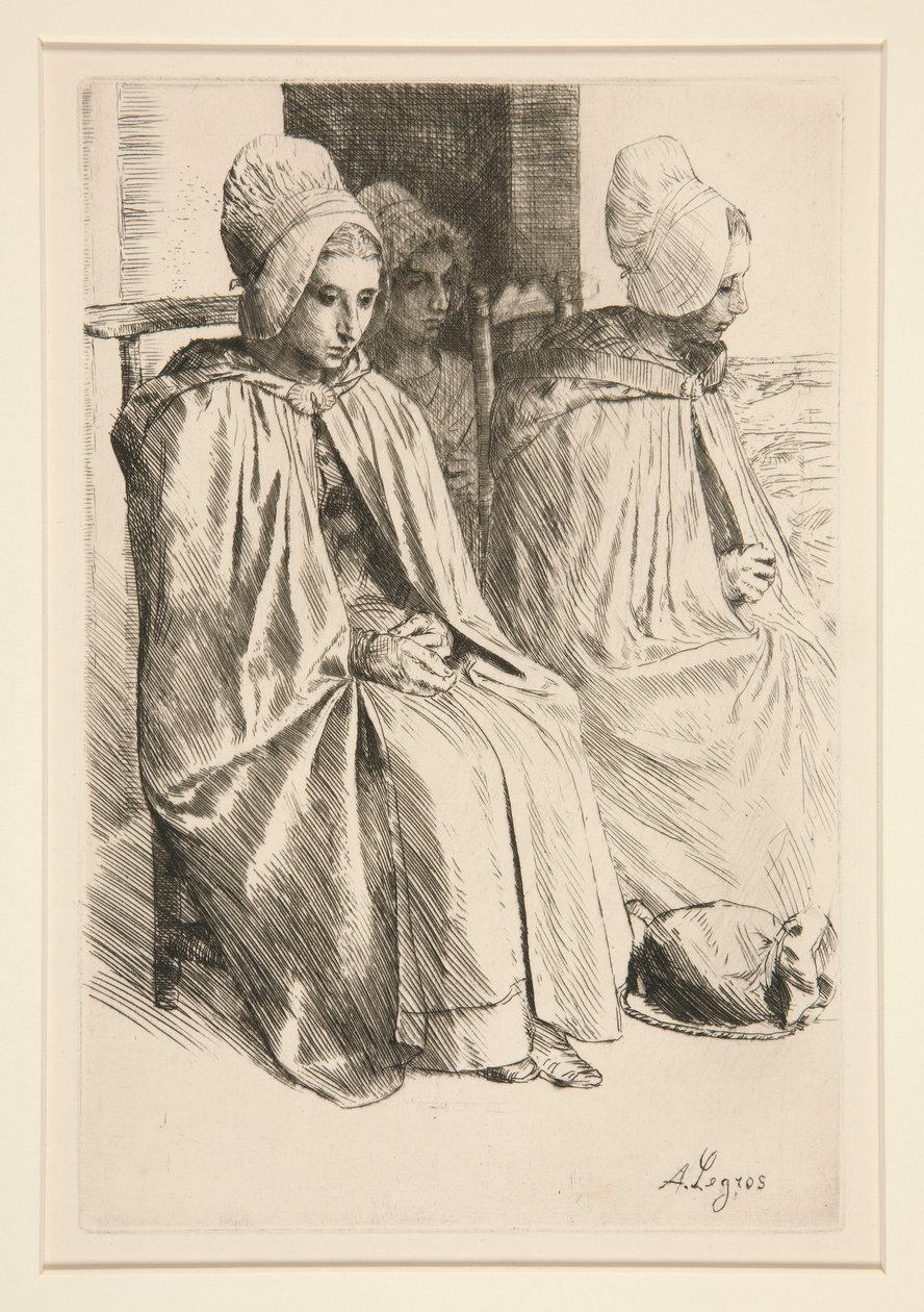 Paysannes des Environe de Boulogne (rolnické ženy v sousedství Boulogne) od Alphonse Legros