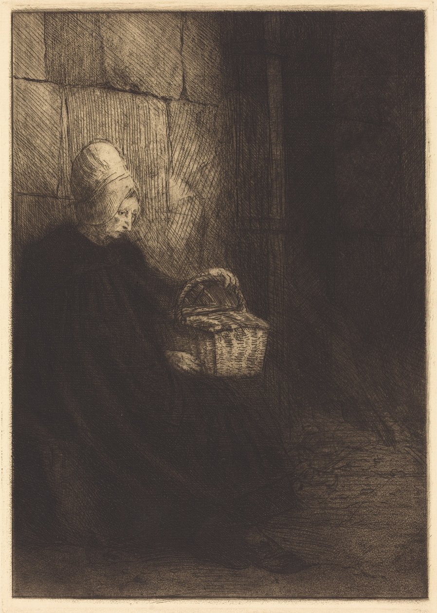 Venkovanka z Boulogne (Venkovanka z okolí Boulogne, známá jako „Žena s košíkem“) od Alphonse Legros