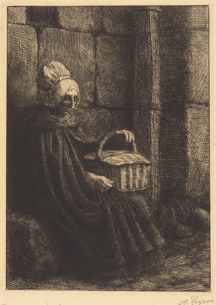 Venkovanka z Boulogne (Venkovanka z okolí Boulogne, známá jako „Žena s košíkem“) od Alphonse Legros