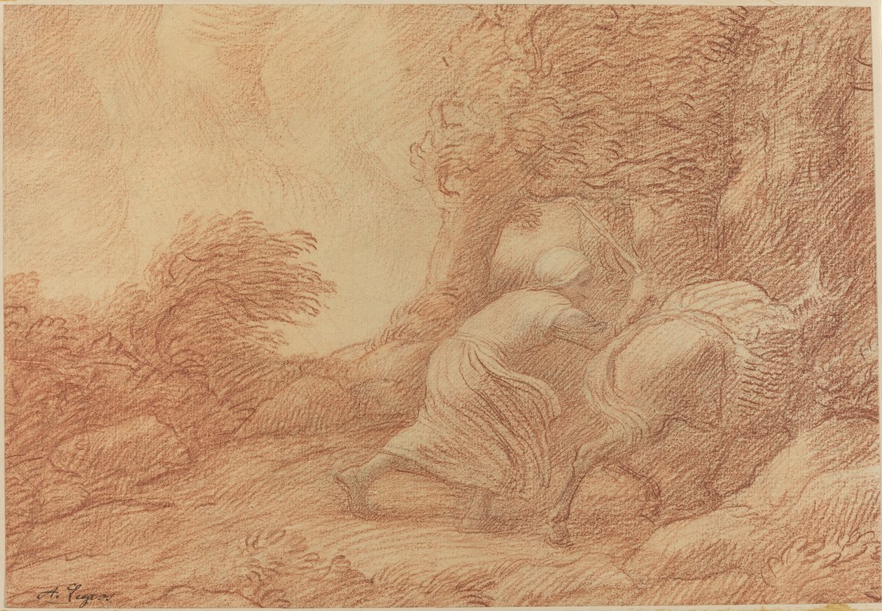 Sedlák a osel od Alphonse Legros