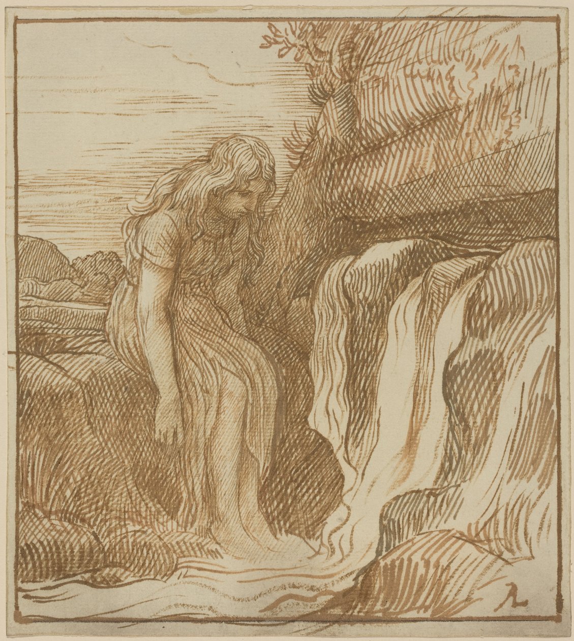 Rolník u pramene od Alphonse Legros