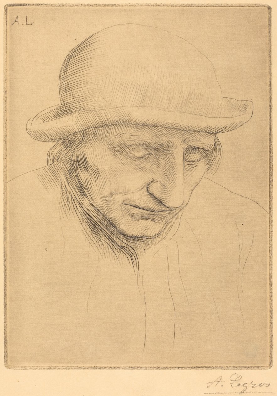 Rolník v kulatém klobouku (Peasant in a Round Hat) od Alphonse Legros