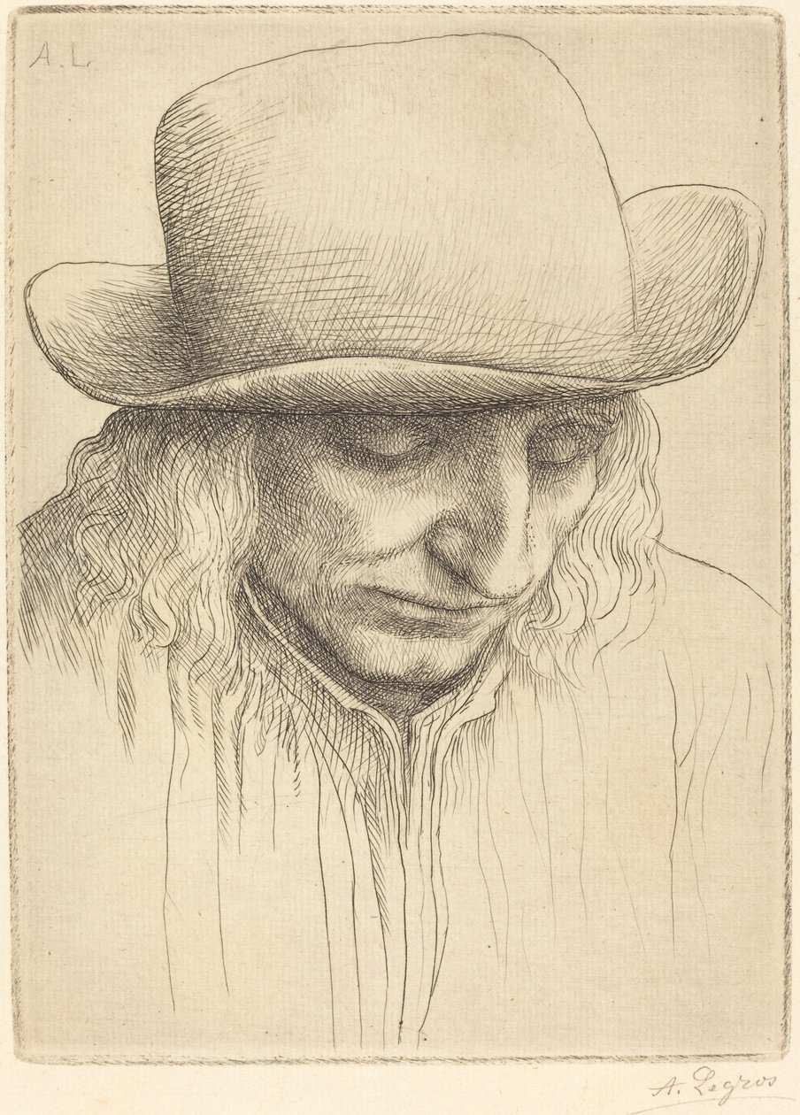 Sedlák v kulatém klobouku Sedlák v kulatém klobouku. od Alphonse Legros