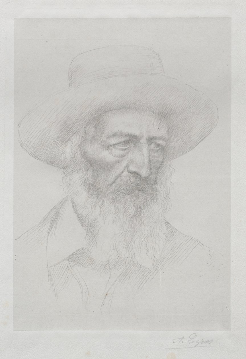 Portrét Alfreda Lorda Tennysona od Alphonse Legros