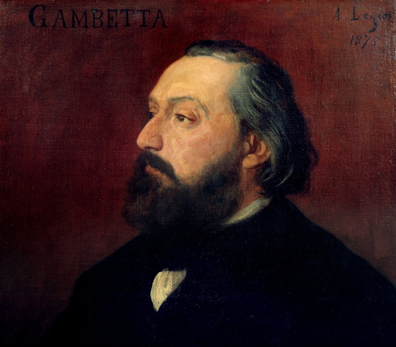 Portrét Leona Gambetty (1838-1882) francouzského politika. Obraz Alphonse Legrose (1837-1911) z roku 1875. Muzeum Orsay. od Alphonse Legros