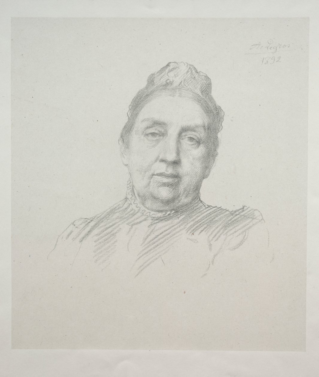 Portrét Madame Kemp, pohled zepředu (3. deska) od Alphonse Legros