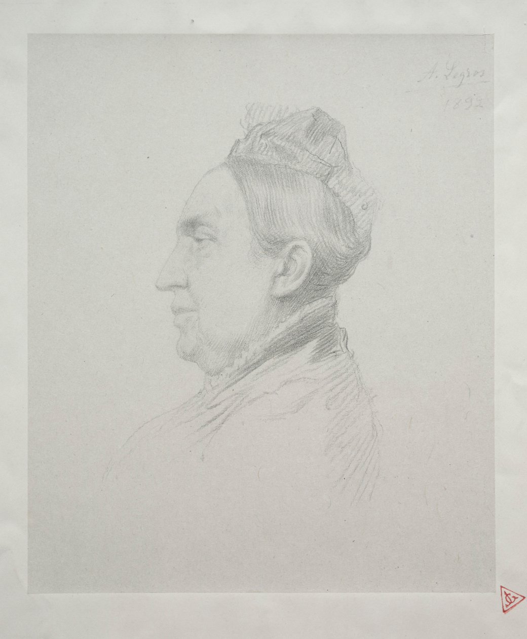 Portrét Madame Kemp v profilu 2nd Plate. od Alphonse Legros