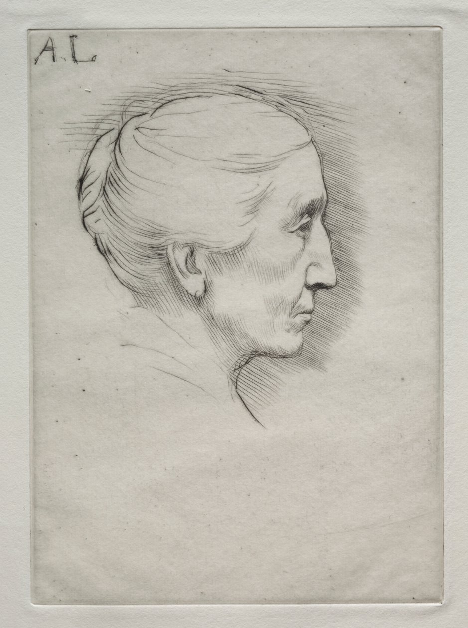 Portrét Mme. Emily Hughes (1. deska) od Alphonse Legros