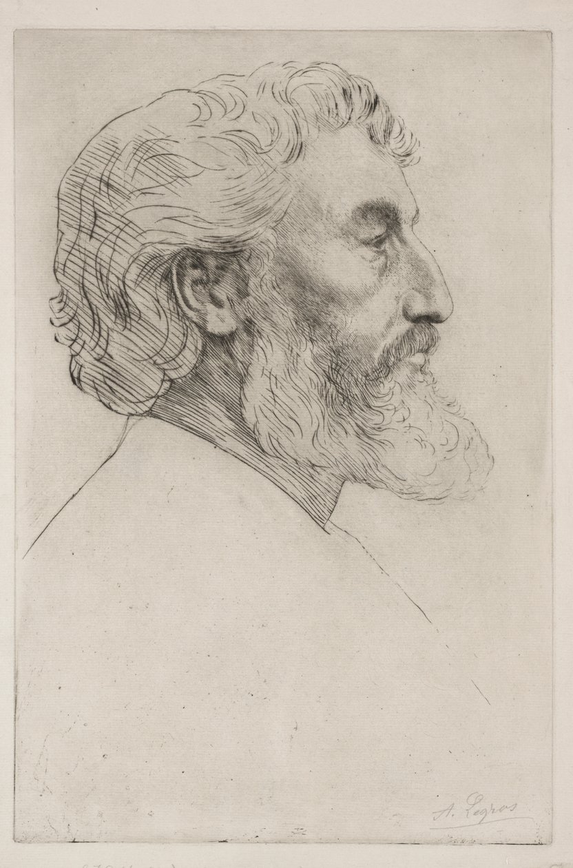 Portrét sira Fredericka Leightona (první deska) od Alphonse Legros