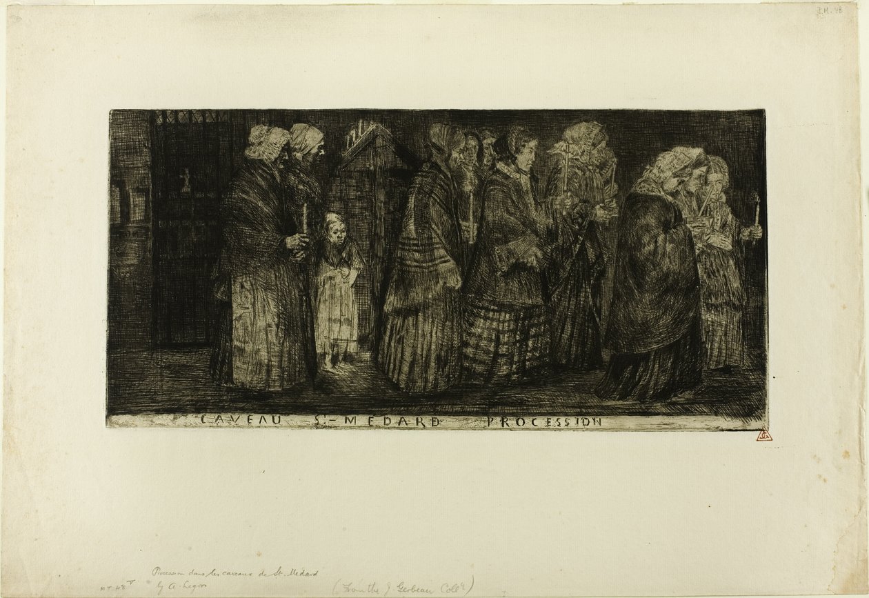 Průvod v kryptě svatého Medarda od Alphonse Legros