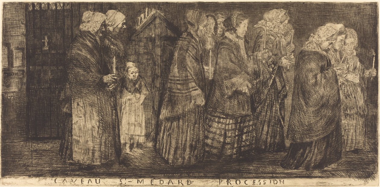 Procesí v hrobě svatého Medarda od Alphonse Legros