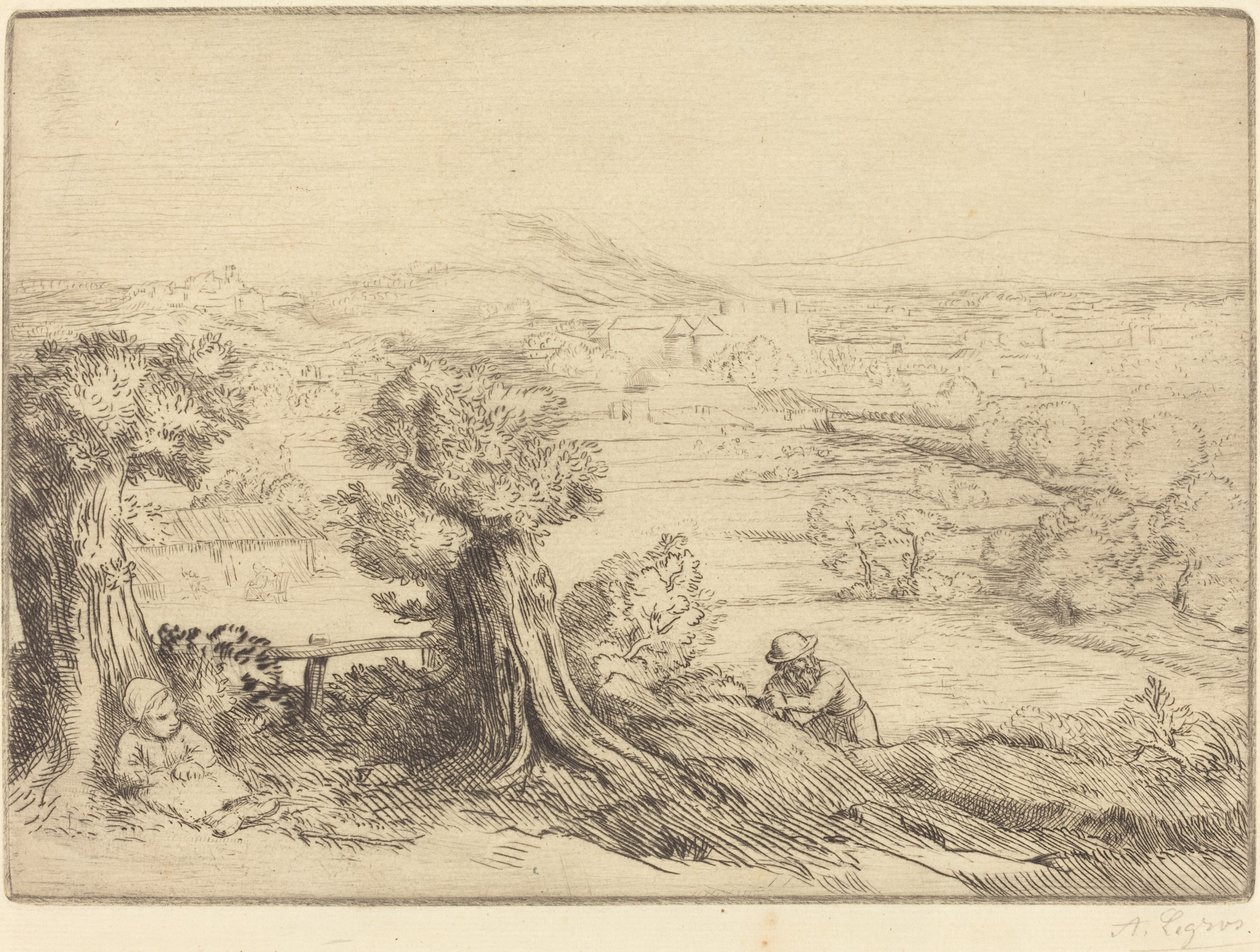 Vzpomínka na údolí v Burgundsku od Alphonse Legros