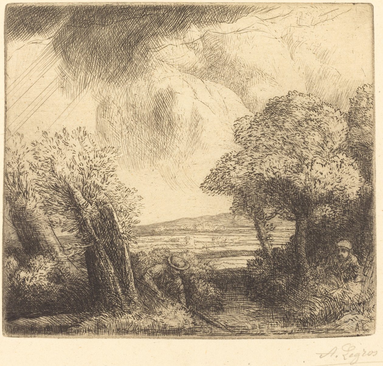 Vzpomínka na jezero v Trastimene (Souvenir du lac de Trastimene) od Alphonse Legros