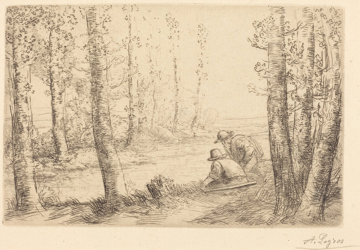 Odpočinek na břehu řeky (Repos au bord de la rivière) od Alphonse Legros