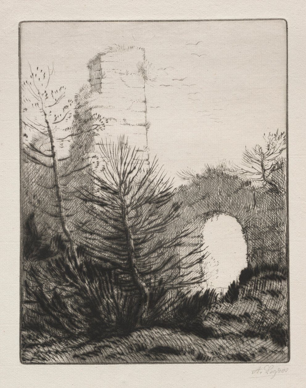 Ruiny kláštera. od Alphonse Legros