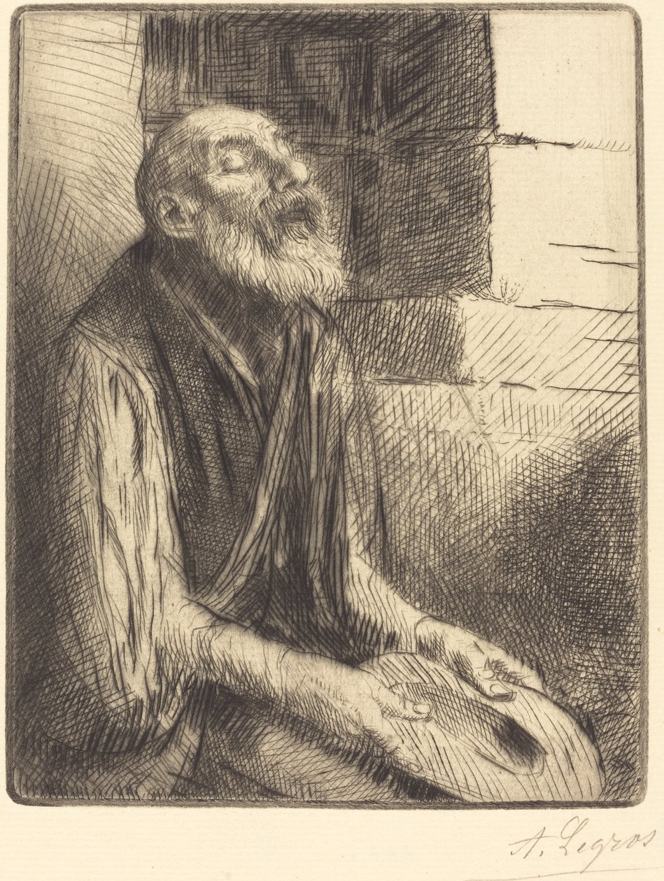 Sedící žebrák (Mendiant assis) od Alphonse Legros