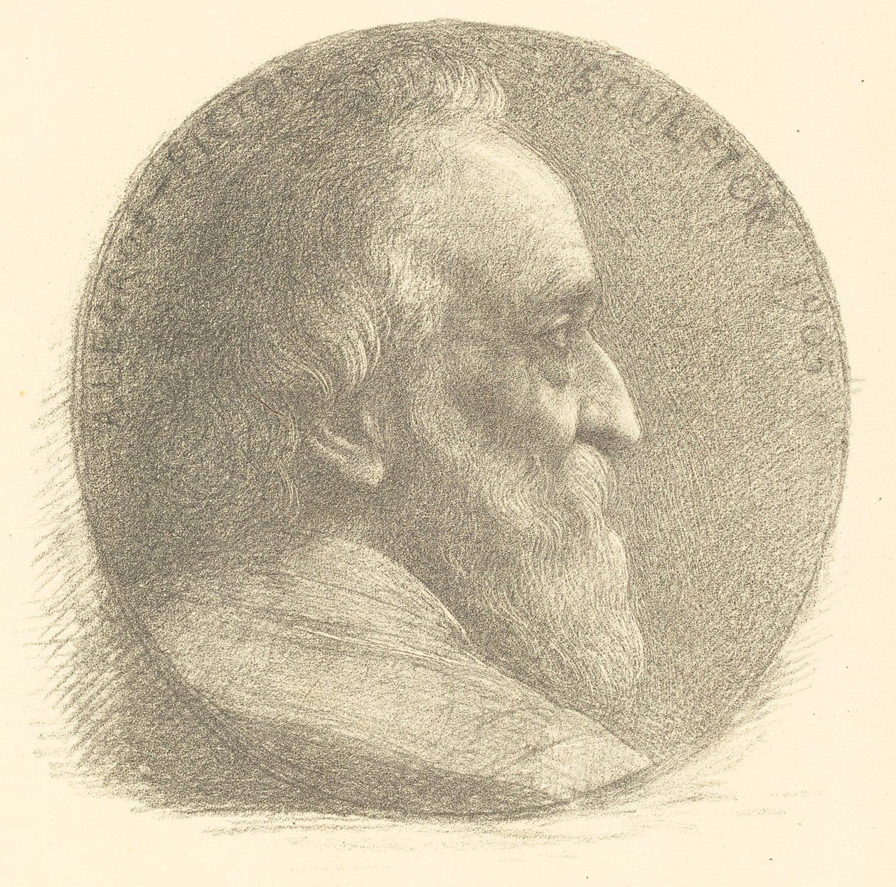 Autoportrét, medailon, č.1, 9. deska, 1905. od Alphonse Legros