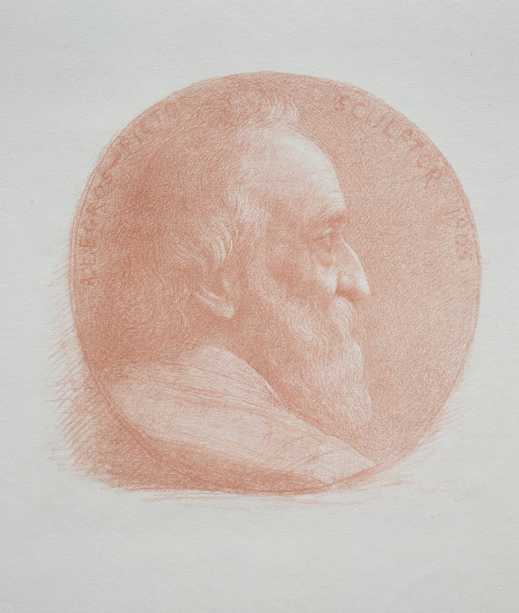 Autoportrét, medailon č. 2 (11. deska) od Alphonse Legros