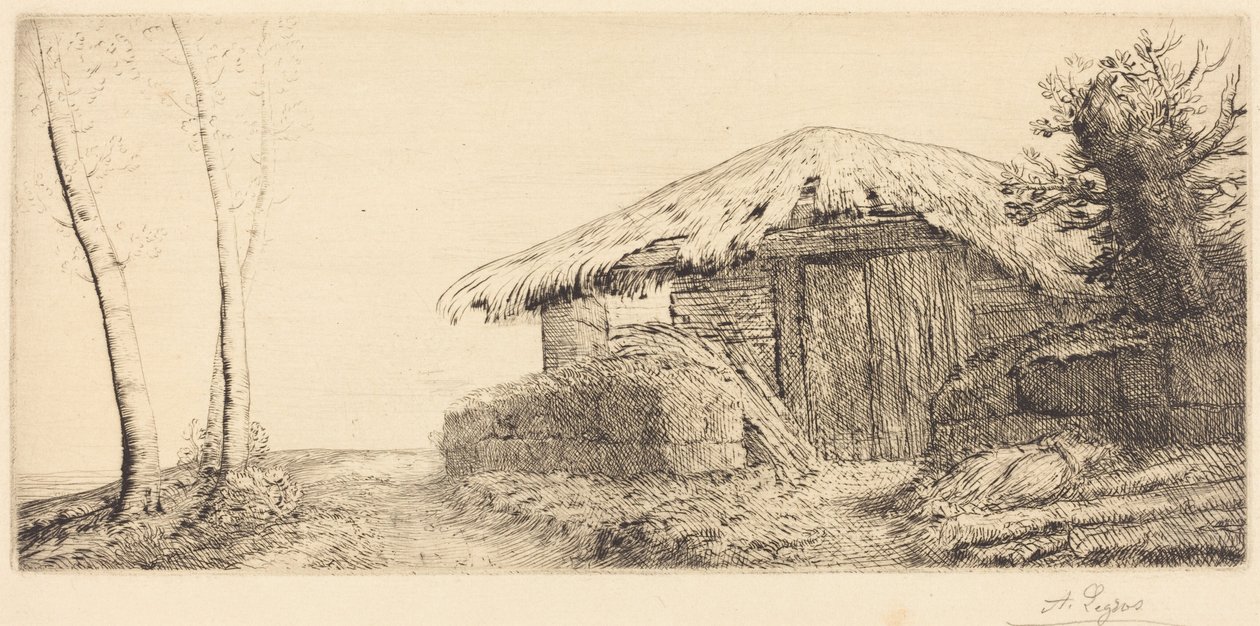 Pastýřská chýše na svahu od Alphonse Legros