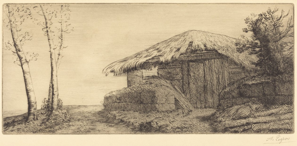 Pastýřská chýše na úbočí kopce od Alphonse Legros