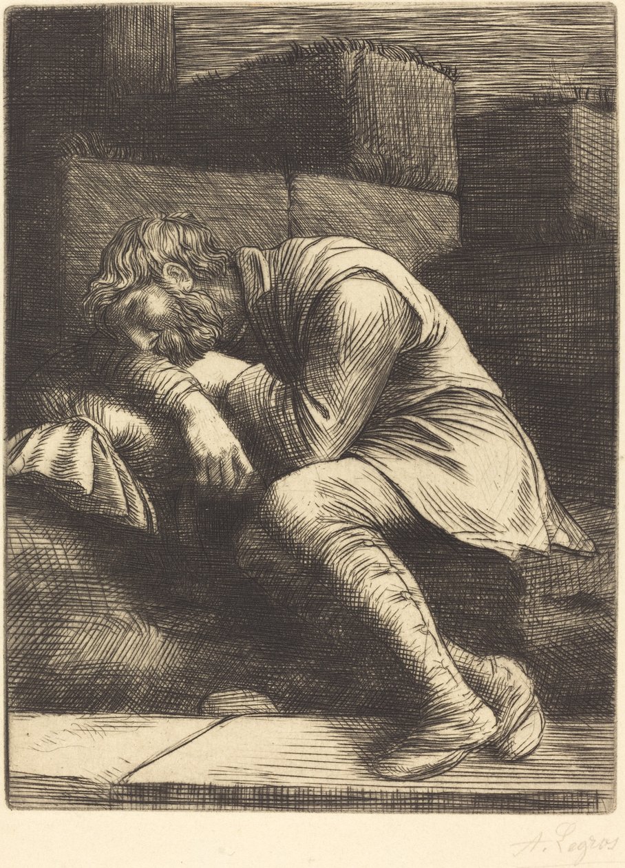 Spící žebrák od Alphonse Legros