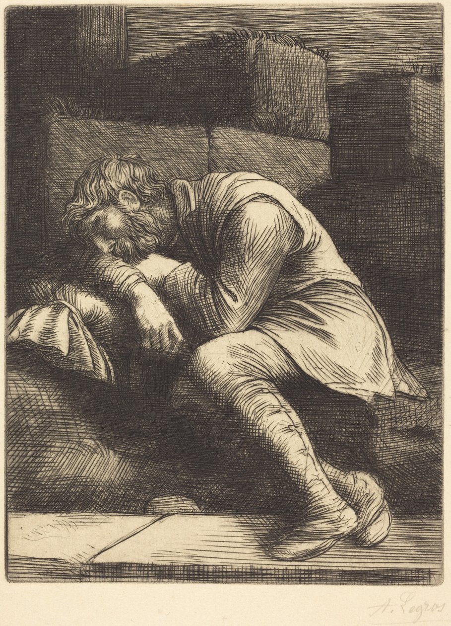 Sleeping Beggar (Spící žebrák) od Alphonse Legros