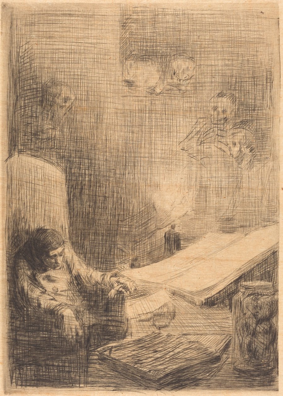 Sleeping Scholar Spící učenec. od Alphonse Legros