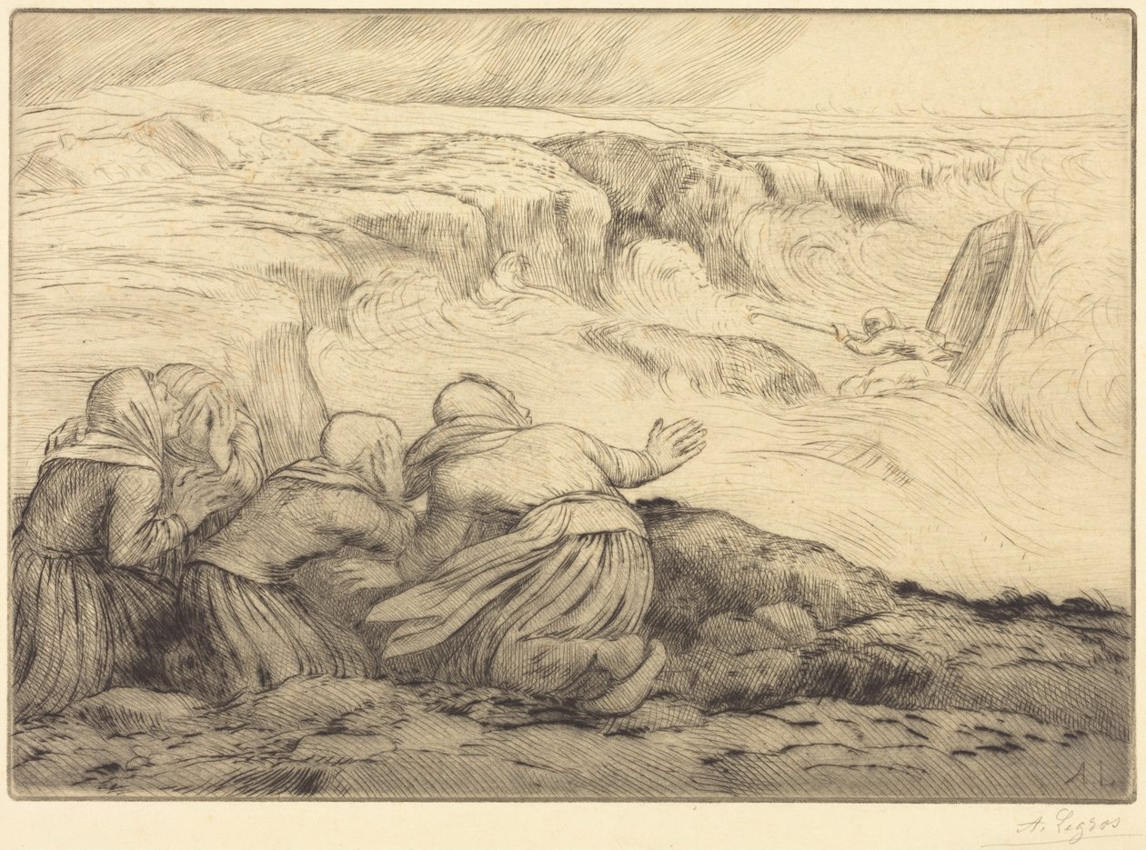 Malá loď v nebezpečí (Barque en peril) od Alphonse Legros