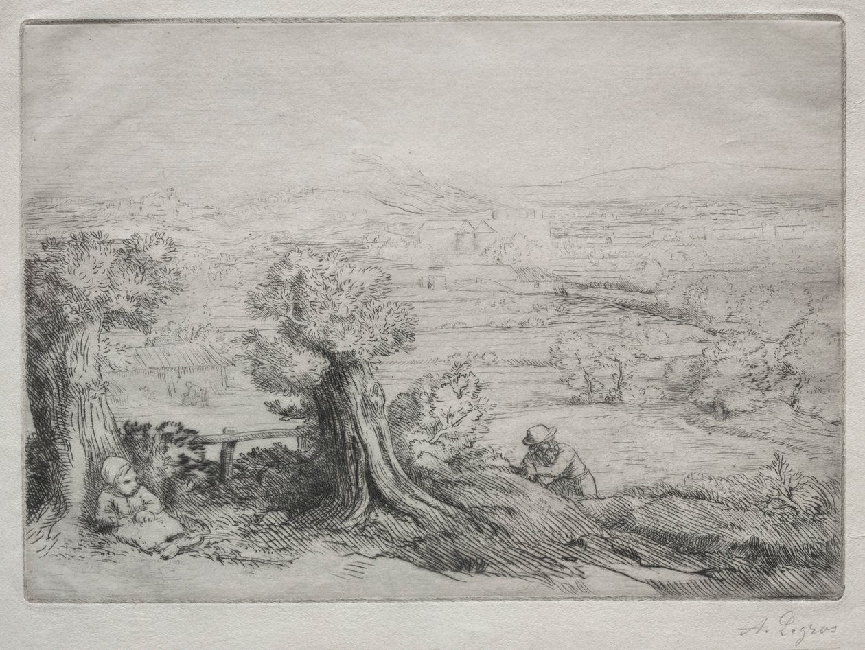 Vzpomínka na údolí v Burgundsku. od Alphonse Legros