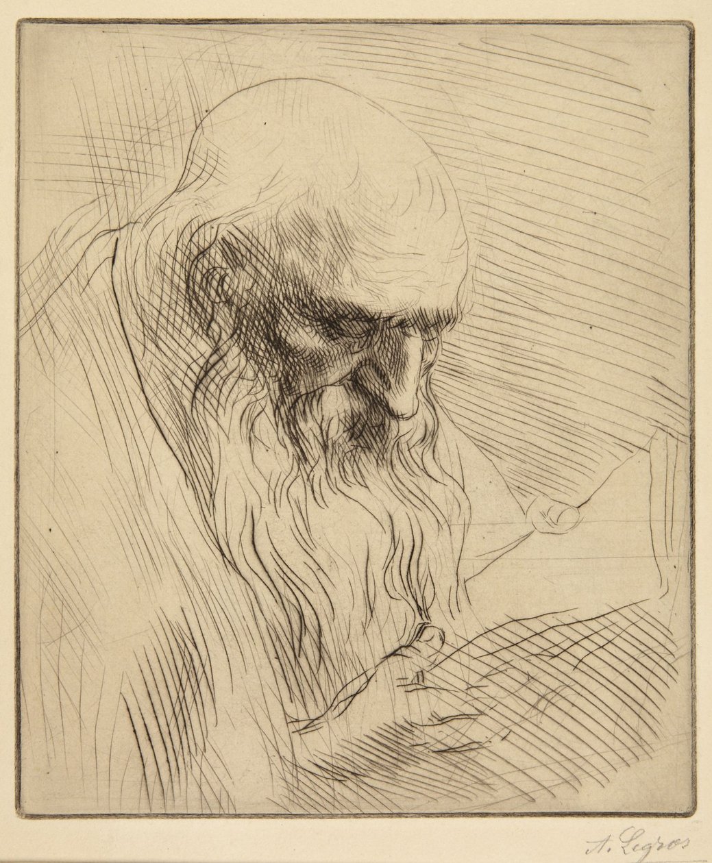 Studie starého muže při čtení od Alphonse Legros